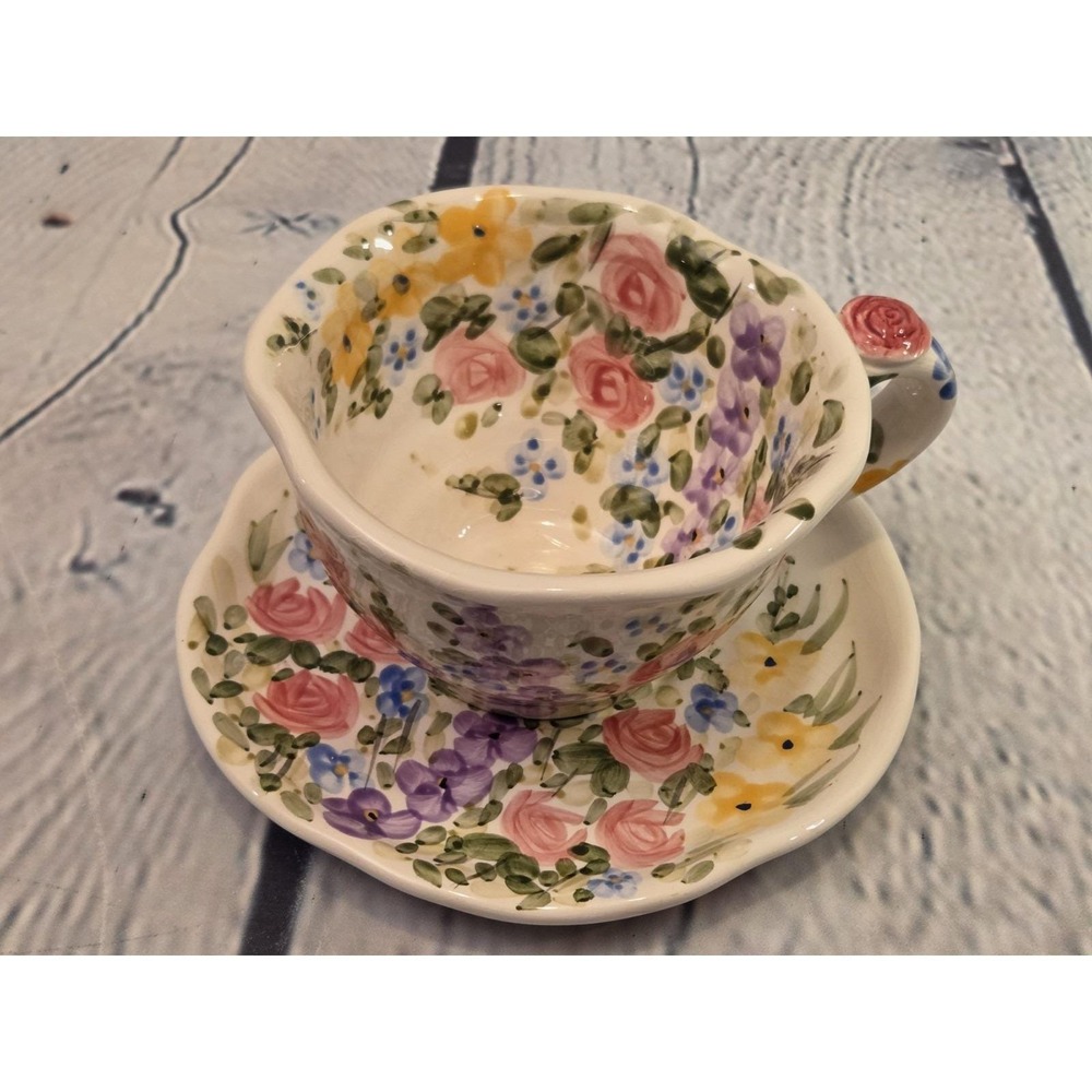 Tabletops Unlimited English Garden Jumbo Mug Cup & Saucer - Picture 2 of 8